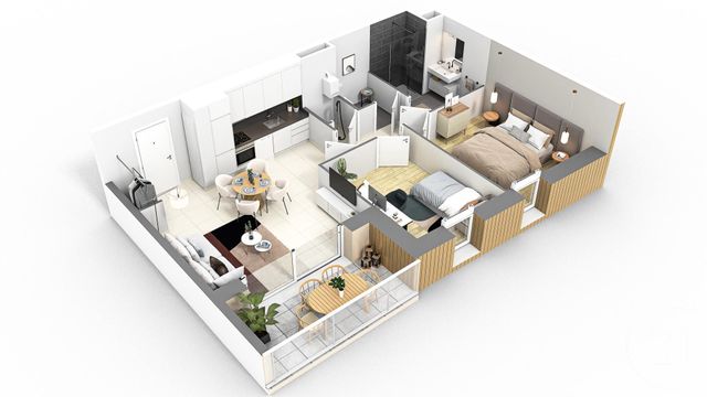 Appartement F3 à vendre - 3 pièces - 53.7 m2 - ST HILAIRE DE RIEZ - 85 - PAYS-DE-LOIRE - Century 21 Atlantique Immo