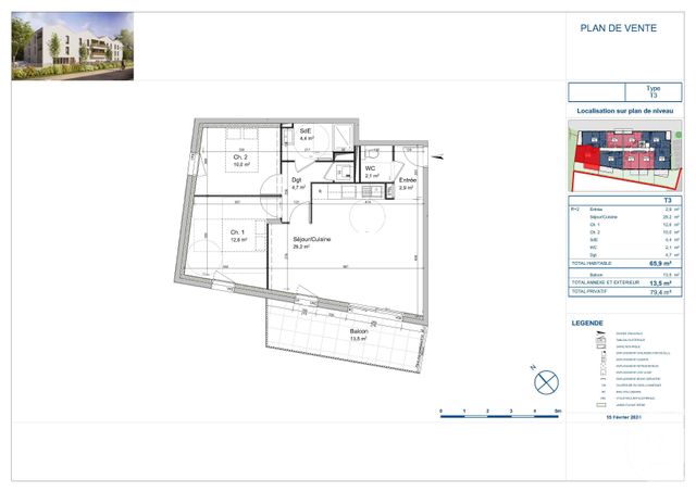 Appartement F3 à vendre - 3 pièces - 66.0 m2 - LE FENOUILLER - 85 - PAYS-DE-LOIRE - Century 21 Atlantique Immo