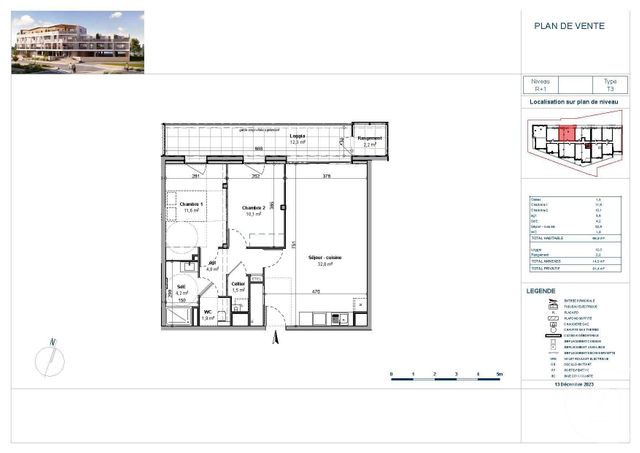 Appartement F3 à vendre - 3 pièces - 66.9 m2 - ST GILLES CROIX DE VIE - 85 - PAYS-DE-LOIRE - Century 21 Atlantique Immo